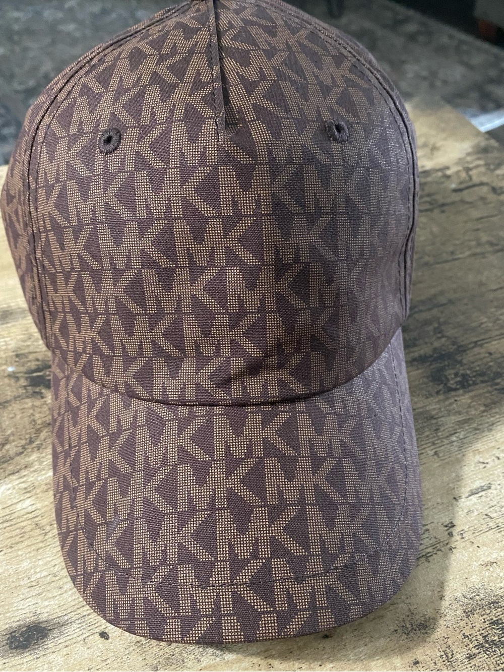 Michael Kors Brown Monogram Baseball Hat with Branded Interior Tape - Picture 9 of 9